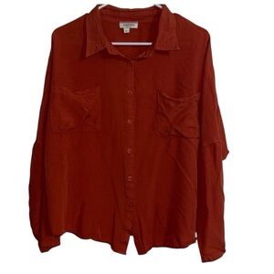 🔥ANDREE BY UNIT BUTTON DOWN BURNT ORANGE  BLOUSE